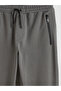 Gray Standard Fit Men's Jogger Sweatpants with Zipper Pockets - 4