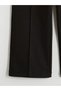 Black women's trousers with zippered waist and stitching detail - 3