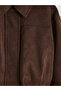 Brown Suede Look Girl's Coat - 4