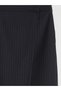 Navy Blue Zippered Striped Skirt - 6