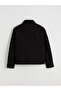 Black Standard Fit Shirt Collar Men's Coat - 5