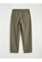 Khaki Loose Fit Boys' Gabardine Trousers - 2