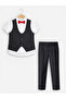Boys 4 Pc Set Black Waistcoat, Shirt, Trousers & Bow Tie Set (3 Years–8 Years) - 2