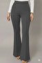 Women's Smoke Gray High-Waisted Seamed Flared Flare Pants - Shaping Stretchy Fabric