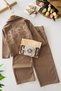 My Little One's Cicileri Daisy Printed Stone Detailed 3-Piece Girls' Set - Brown - 2