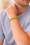 Neon Lime Braided Leather Men's Bracelet – with Steel Lock-1366