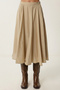 Summer Flared Midi Woven Skirt Lcr0110 Beige - 3