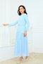 Üst Atlas Alt Chiffon Long Dress - Baby Blue - 7