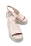 Belavaliaza Beige Women's Stone Genuine Leather Daily Comfortable Sole Sandals