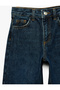 Wide-Leg Denim Trousers with Cotton Wing Embroidery Detail - 5