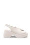 Galivina White Women's Genuine Leather Strappy Buckle Detailed Wedge Heeled Daily Comfortable Sole Stylish Sandals - 5