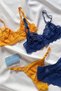 2-Piece Lace Bra Set Orange and Navy Blue Brazilian Panty Women's Lingerie Set Ms219