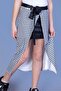 Girl's Belted Asymmetrical Skirt - Color Block