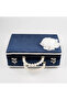 Velvet Chest Dowry Box Quran Box (Navy Blue, Hollow Box)