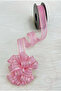 شريط شيفون قابل للسحب باللون الوردي الذهبي اللامع 2.5 سم 20 متر، للعروس، الحزمة، الهدية، الزينة، الخطوبة، الهدايا، الديكور