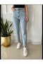 Blue Karyıkama Mom Jean Boyfriend High Waist Denim Pants (Blueva) - 3