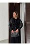 Leather Stone-Embellished Jacket and Long Dress Set - 3