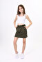 Girl's Basic Skirt with Ribbed Waist and Pockets