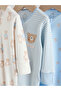 100% Organic Cotton Blue Bear Patterned Double Zipper Footless 3-Piece Sleeping Bag Set Alyw51013 - 6