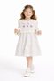 Lilac Floral Print Embroidered Vest Girl's Muslin Dress 23579 - 2