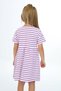 Girl's Printed Relax Fit Crew Neck Short Sleeve Striped Dress - 4