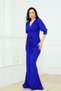 Glittery Fish Model Flywheel Detailed Evening Dress - Cobalt Blue - 7