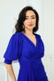 Glittery Fish Model Flywheel Detailed Evening Dress - Cobalt Blue - 5