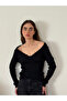 V-Neck Knitwear Sweater Women Black - 7
