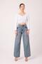 Uca Jean Women's High Waist Lace-Up Wide Leg Jeans
