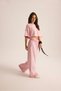 Block With Pique Detail Pink Cropped Tracksuit Set - 4