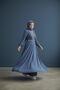 Front Pleated, Front Belt, Cuff-Stoned, Glittery Dress - 2