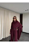 Burgundy Belted Shawl Collar Shirt and Pants Set - 8004 - 6