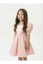 Girl's Powder Balloon Sleeve White Garnished Special Occasion Dress - 4