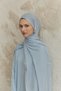 Soft Line Cotton Shawl Light Blue