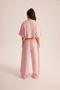 Block With Pique Detail Pink Cropped Tracksuit Set - 5