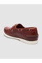 Miravia Burgundy Genuine Leather Lace-Up Casual Boat Shoes - 5