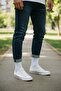 6 Pairs Men's White Cotton Sports Socks Socket Tennis Size Daily Comfortable Flexible - 6