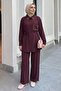 Pearl-Embellished Burgundy Modal Set