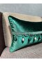 Woven Velvet Atlas Emerald Green Beaded Tassel 30X50 Rectangular - 5