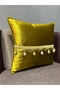 Woven Velvet Atlas Gold Beaded Tassel 43X43 Square - 3