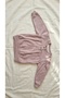Girl's Buttoned Crew Neck Cotton Flexible Tok Fabric Double Set - 4