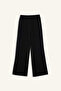 D7128Axbk81 Black Wide Leg Standard Length Modal Sports Pants - 6