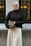 Braided Black Turtleneck Knit Sweater - 6