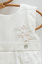 Baby Girl Romper Elegant Floral Embroidered %70 Cotton %30 Linen - 3