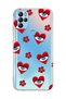 General Mobile Gm 21 Pro Compatible Transparent Phone Case with Heart and Evil Eye Pattern