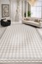Sdt White Checkered Detailed Woven Base Modern Decorative Carpet Sdt267 - 2