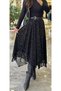 Embossed Printed Asymmetric Long Skirt - 4