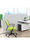 Furmax Ribbed Mid Back Office Chair, PU Leather, Adjustable Swivel - Green - 7