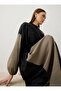 Contrast Color Detailed Hijab Dress - Khaki Black - - 4