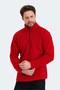 Comfortable Red Fleece Top Men's Comfortable Fleece Jacket for Daily Use - 6